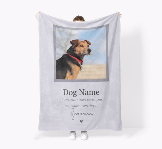 Lived Forever: Photo Upload {breedFullName} Premium Sherpa Fleece Blanket